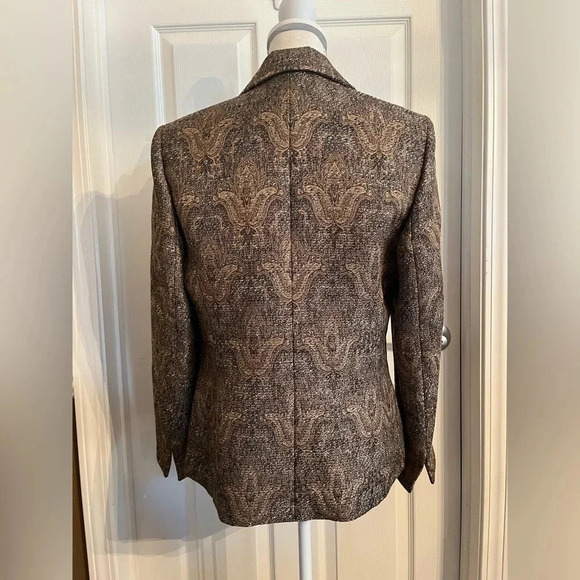 Kasper Vintage Light Brown & Light Tan W A Tint Of Gold  SZ 8 Blazer - Picture 5 of 13